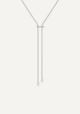 Bezel Set Necklace & Clip In White Gold