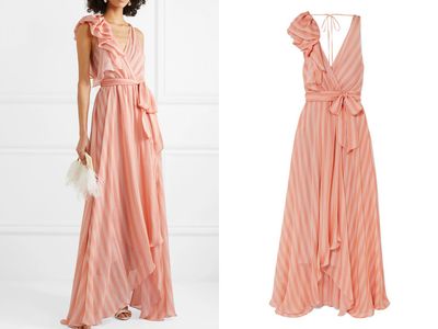 Linden Bow-Embellished Striped Silk-Chiffon Maxi Dress from Temperley London