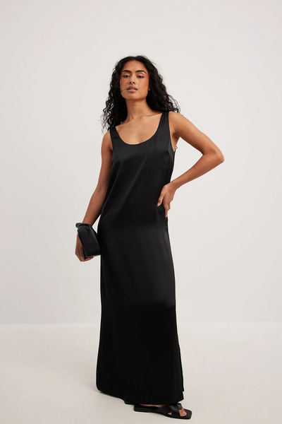 Straight Satin Maxi Dress