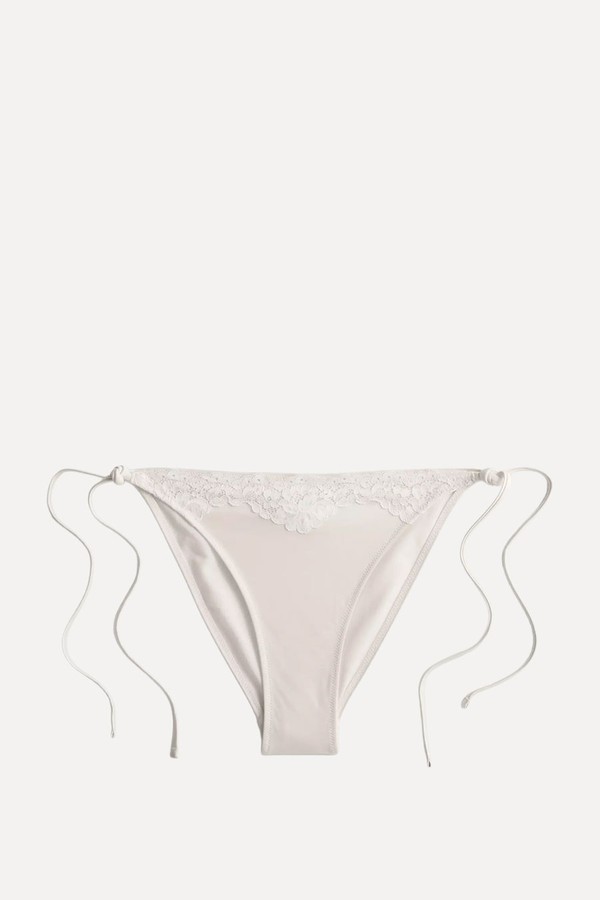 Lace Trim Tie Side Bikini Bottoms from Primark