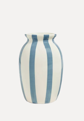 Hand Painted Striped Stoneware Vase