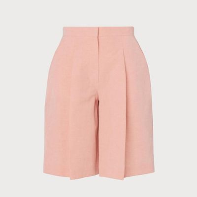 Sweetpea Pink Linen Blend Shorts