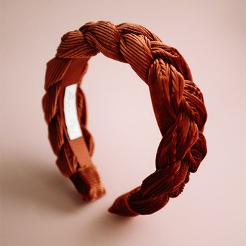 Millicent Rust Velvet Plaited Headband from Rock N Rose