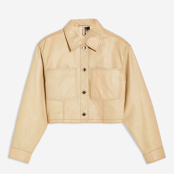 Cropped Western Leather Jacket