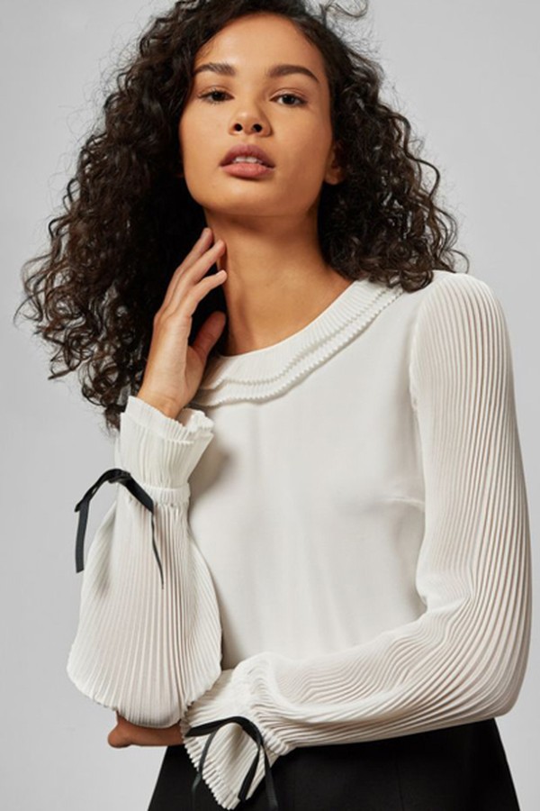 Fayt Contrast Pleated Sleeve Playsuit