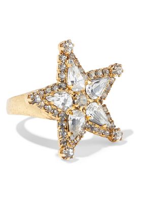 24-Karat Gold-Plated Swarovski Crystal Ring from Elizabeth Cole