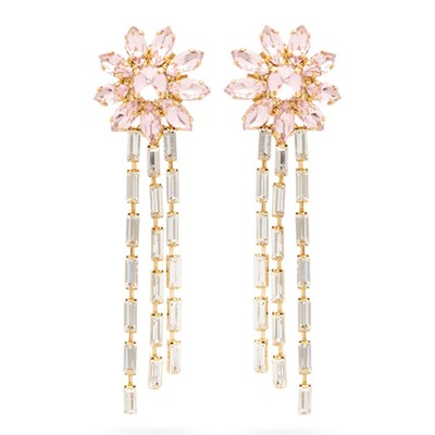 Utopia Floral Crystal Clip Earrings from Rosantica