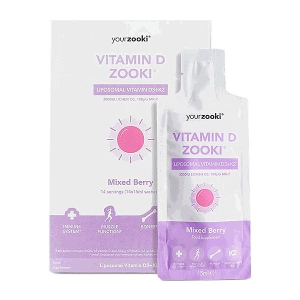 Vitamin D3 & K2 Mixed Berry Flavour 15ml Sachet from Zooki