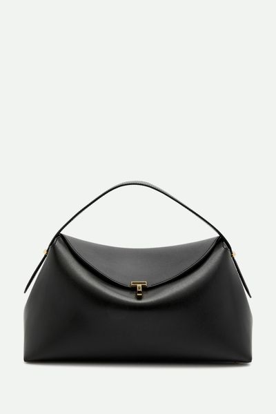 T-Lock Leather Top Handle Bag from TOTEME