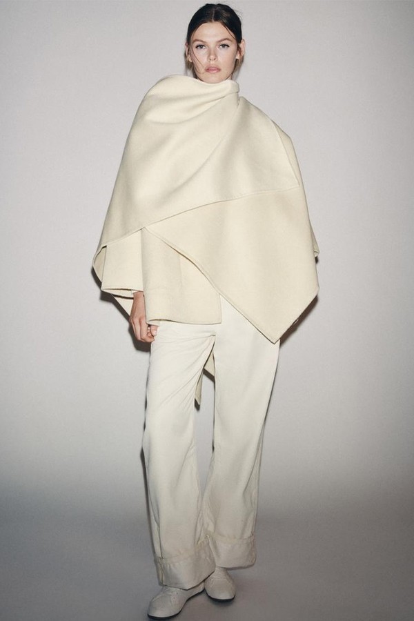 Wool Blend Cape Coat from Zara 
