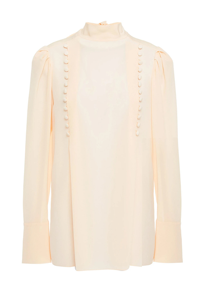 Button-Embellished Silk Crepe De Chine Blouse from Givenchy