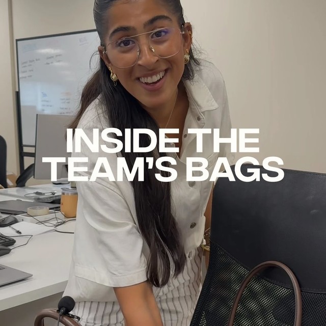 What’s in someone’s bag says it all… Watch to see what the team’s on-the-go essentials are..
