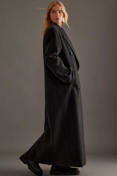 Shoulder Pad Tailored Maxi Coat from Anthropologie