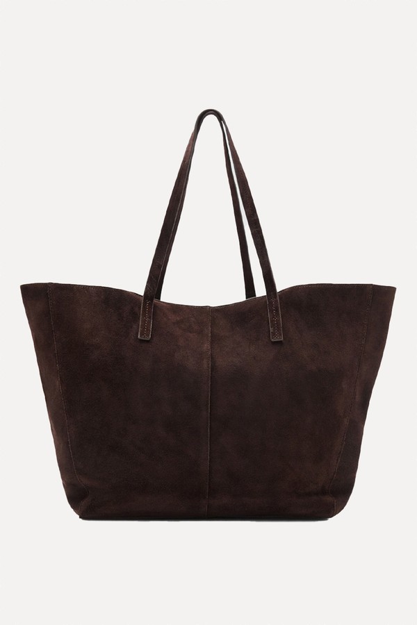 Suede Leather Shopper Bag from Mango