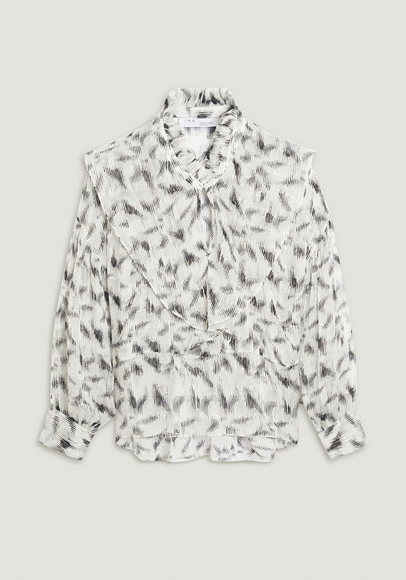 Tchami Printed Ruffle Blouse Top from Iro