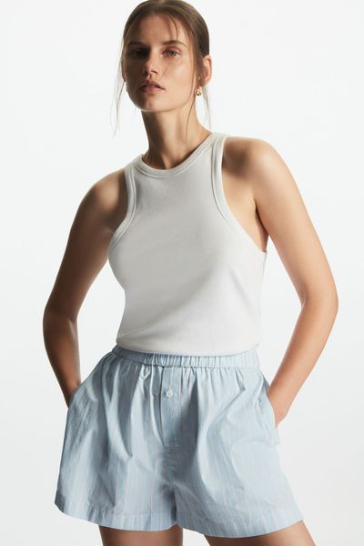 Relaxed Fit Poplin Shorts