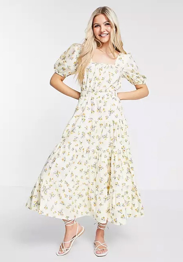 Cotton Tiered Maxi Skater Dress from ASOS Design