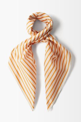 Monogram-Print Cotton-Blend Scarf from Toteme
