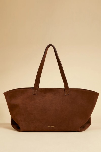 Manu Carry All Chocolate Suede Bag