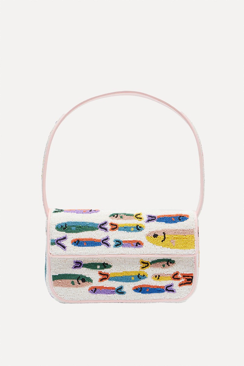 Tommy Beaded Shoulder Bag from STAUD