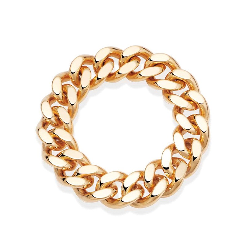Estée Lalonde Chunky Curb Chain Ring 18ct Go from Daisy Jewellery