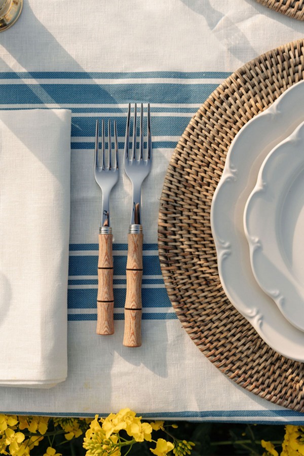 Colette Striped Linen Tablecloth from Rebecca Udall