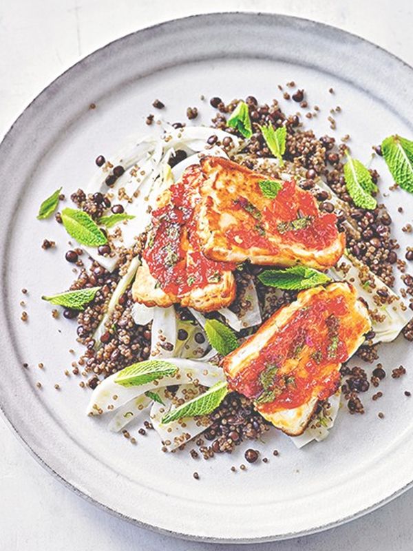 Chilli Mint Halloumi With Lentils 