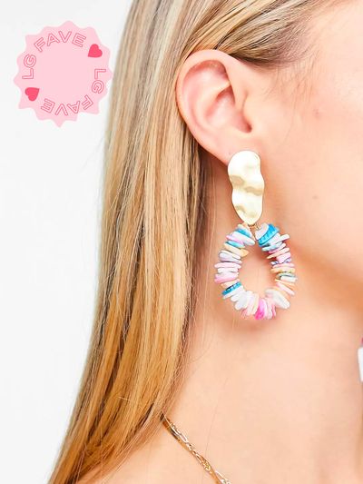 Statement Faux Pearl Chipping Earrings from South Beach