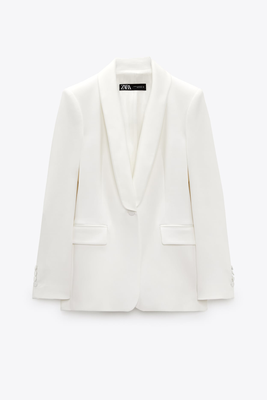 Satin Lapel Collar Tuxedo Blazer from Zara