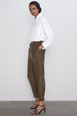 Trousers With Buckled Belt from Zara
