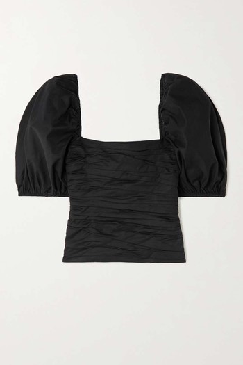 Barry Ruched Stretch-Organic Cotton Blouse from Reformation