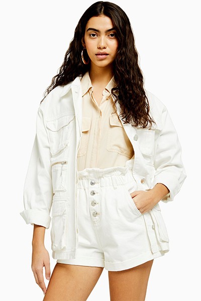 White Longline Shacket