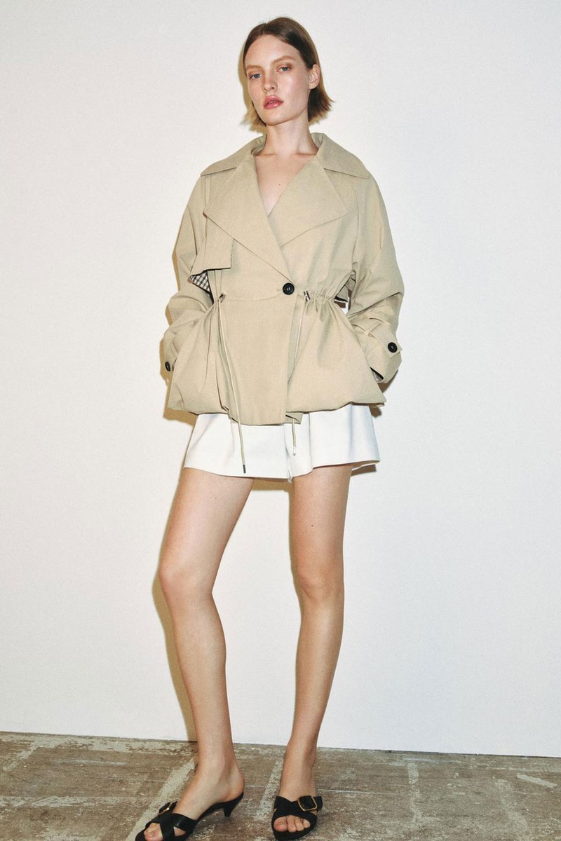 Short Trench Coat With Adjustable Waist from zara