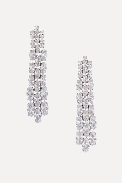 The Waterfall Drop Silver-Plated Cubic Zirconia Earrings from Roxanne Assoulin