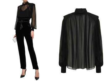 Silk-Chiffon Blouse from Alberta Ferretti