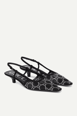 Demi Embellished Slingback Pumps from Gucci