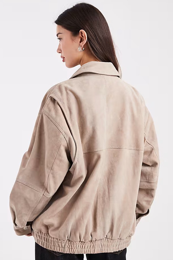 Real Suede Harrington Bomber from ASOS DESIGN