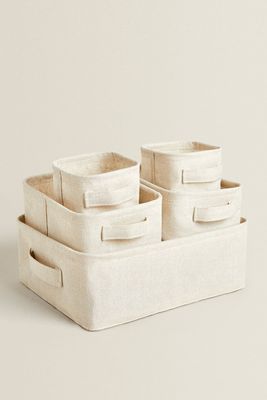 Cotton & Linen Organiser Boxes  from Zara