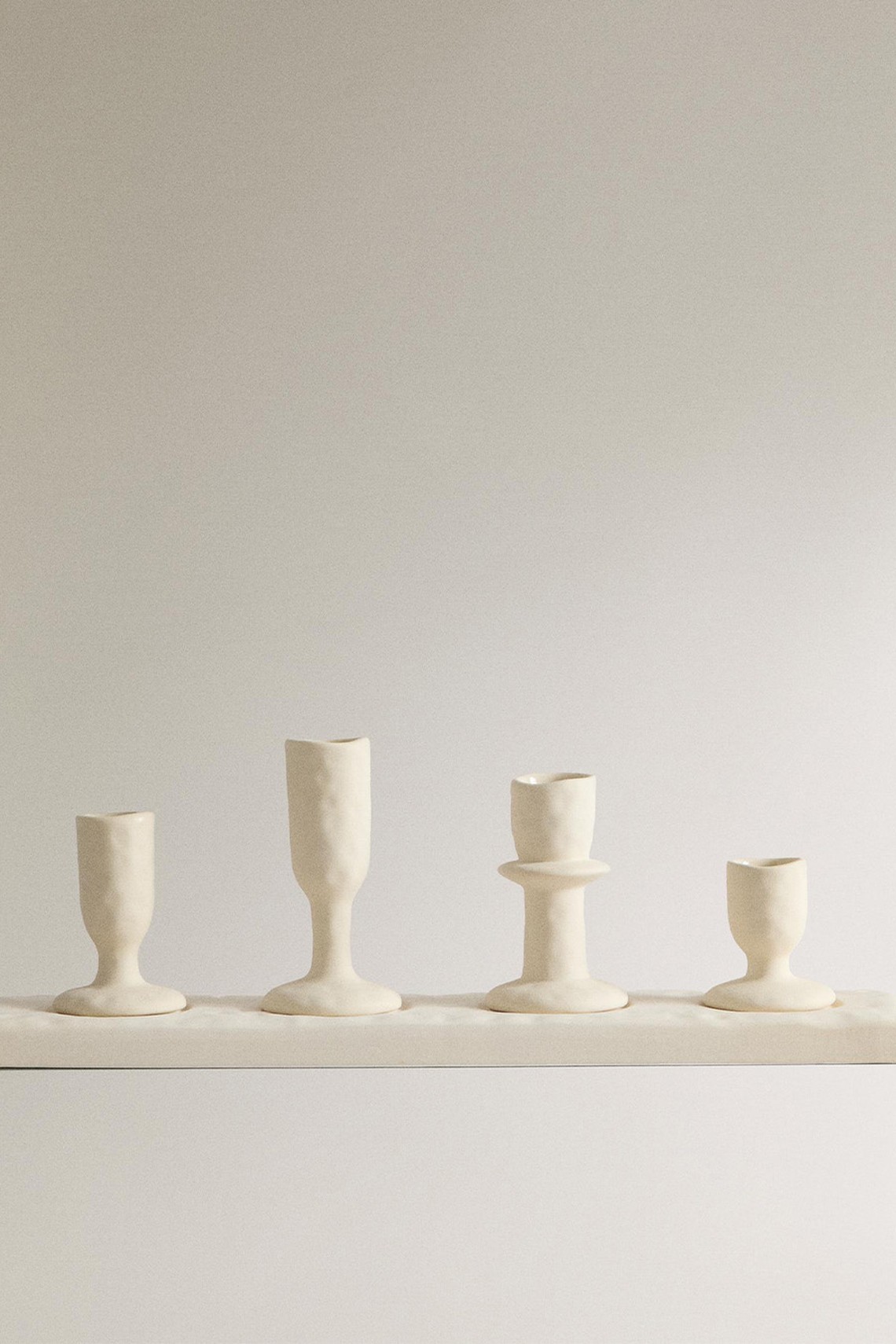 Irregular Stoneware Candlestick from Zara