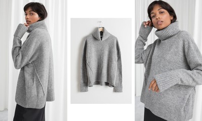 Wool Blend Turtleneck Sweater