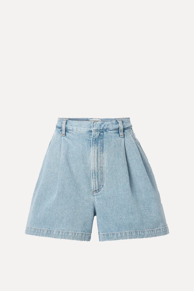 Becker Pleated Denim Shorts from Agolde