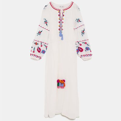 Tunic Dress With Color Embroidery from Zara