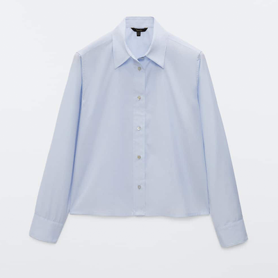 Cropped Poplin Shirt from Massimo Dutti