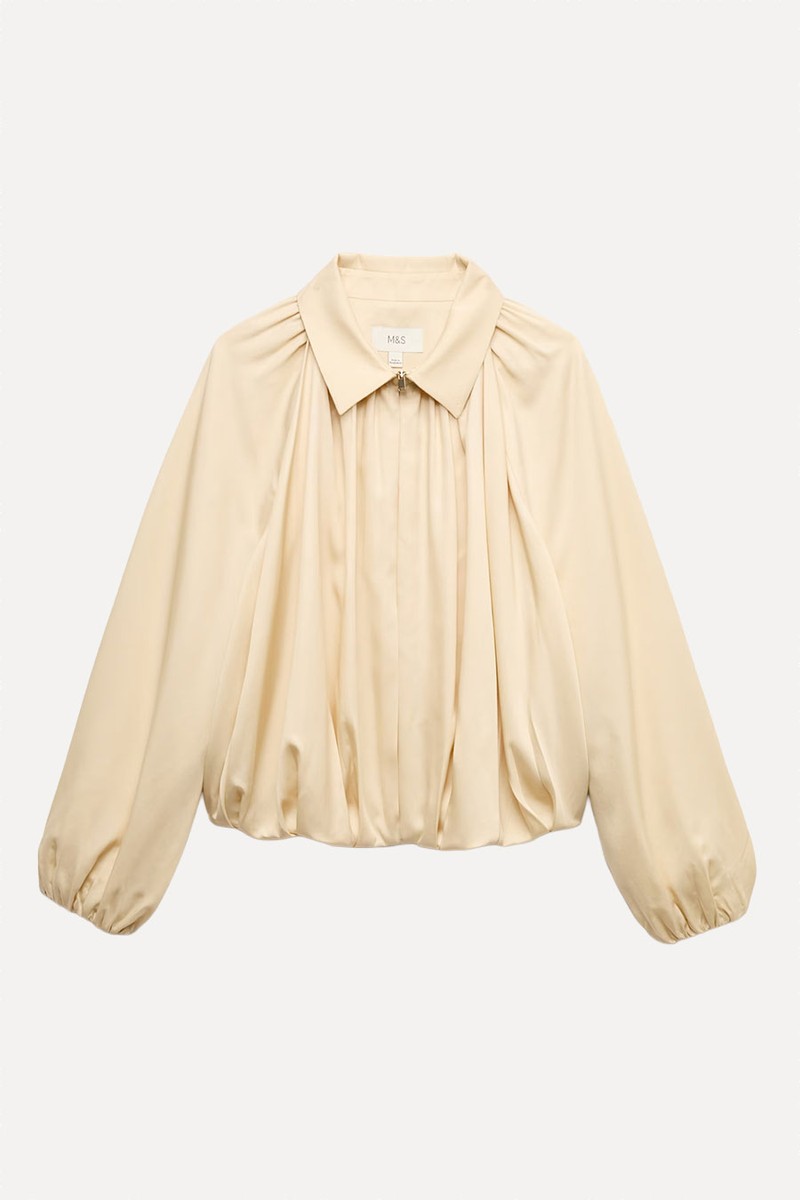 Lycocell Pleated Bomber Jacket