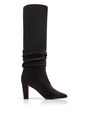 Black Nappa Leather Knee High Slouchy Boots from Manolo Blahnik