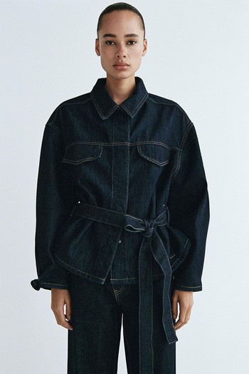 Denim Jacket With Belt from Zara