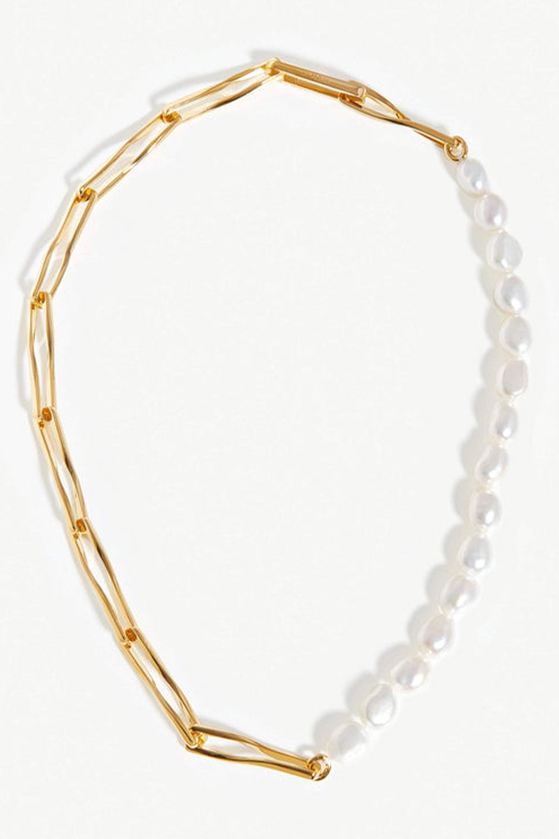 Baroque Pearl Twisted Link Necklace from Missoma