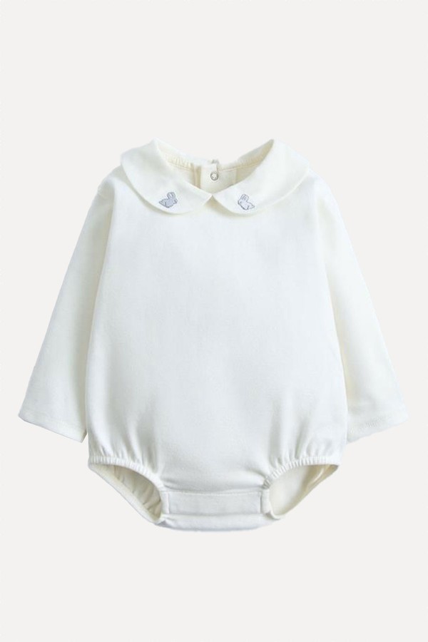 Bodysuit With Embroidered Collar