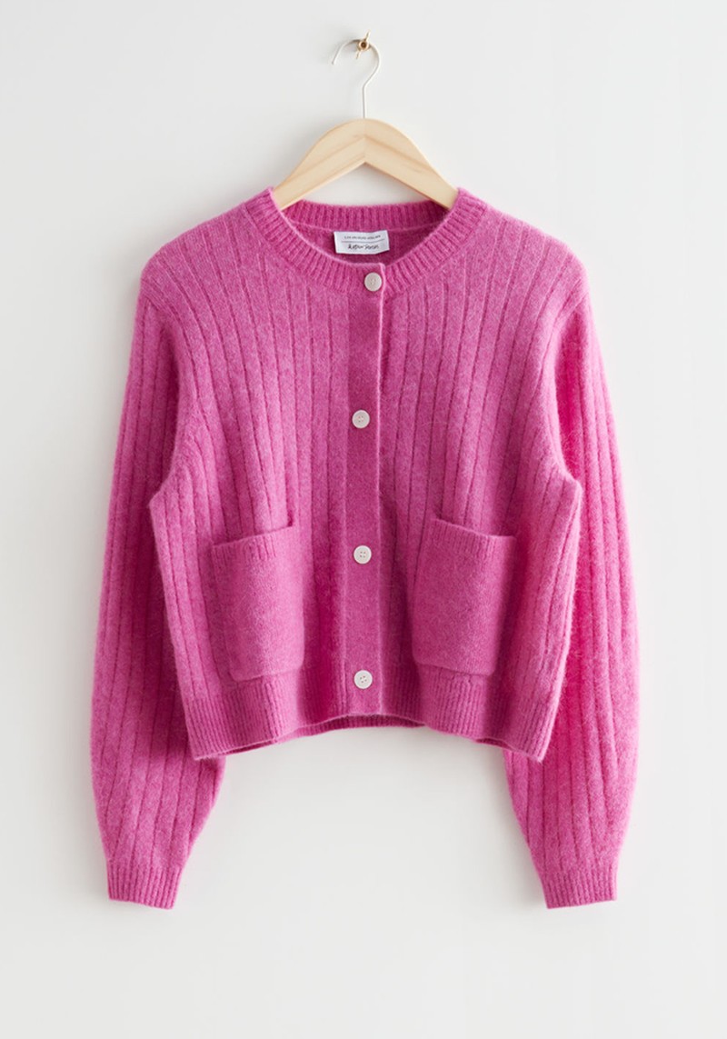 Patch Pocket Rib Knit Cardigan from & Other Stories