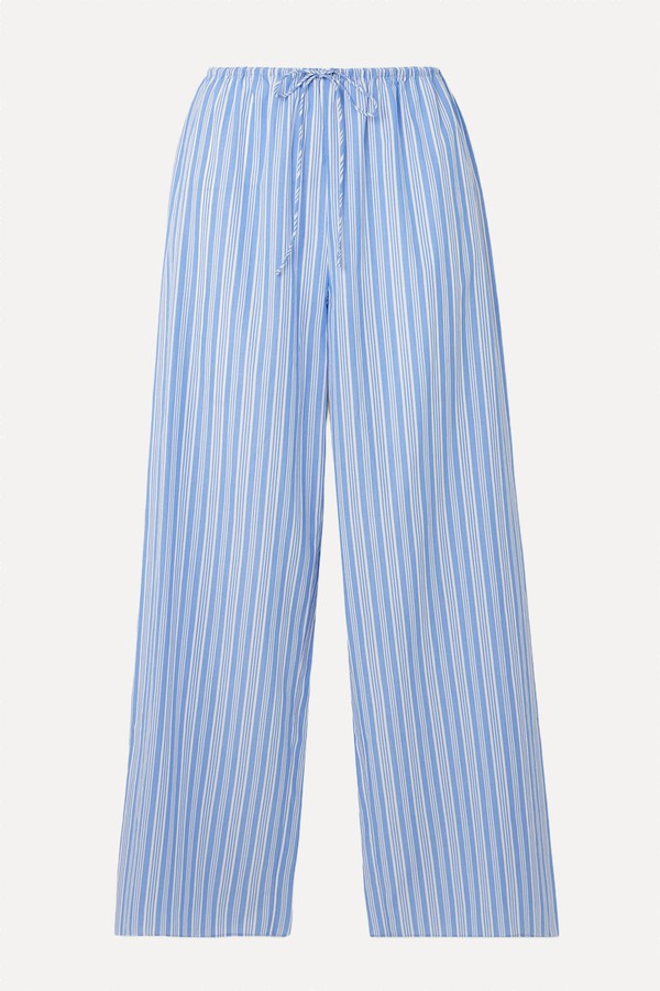 Lavona Striped Organic Cotton Straight-Leg Pants from DÔEN